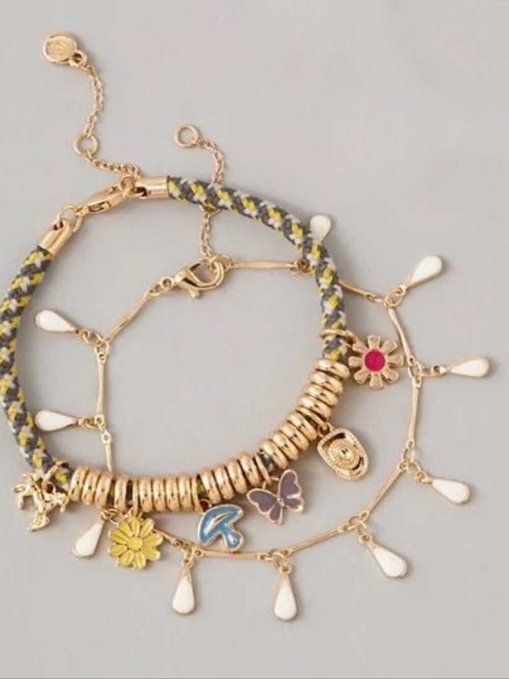 ❣️🪷NWT American Eagle AE Garden Charm Bracelet, Set Of 2